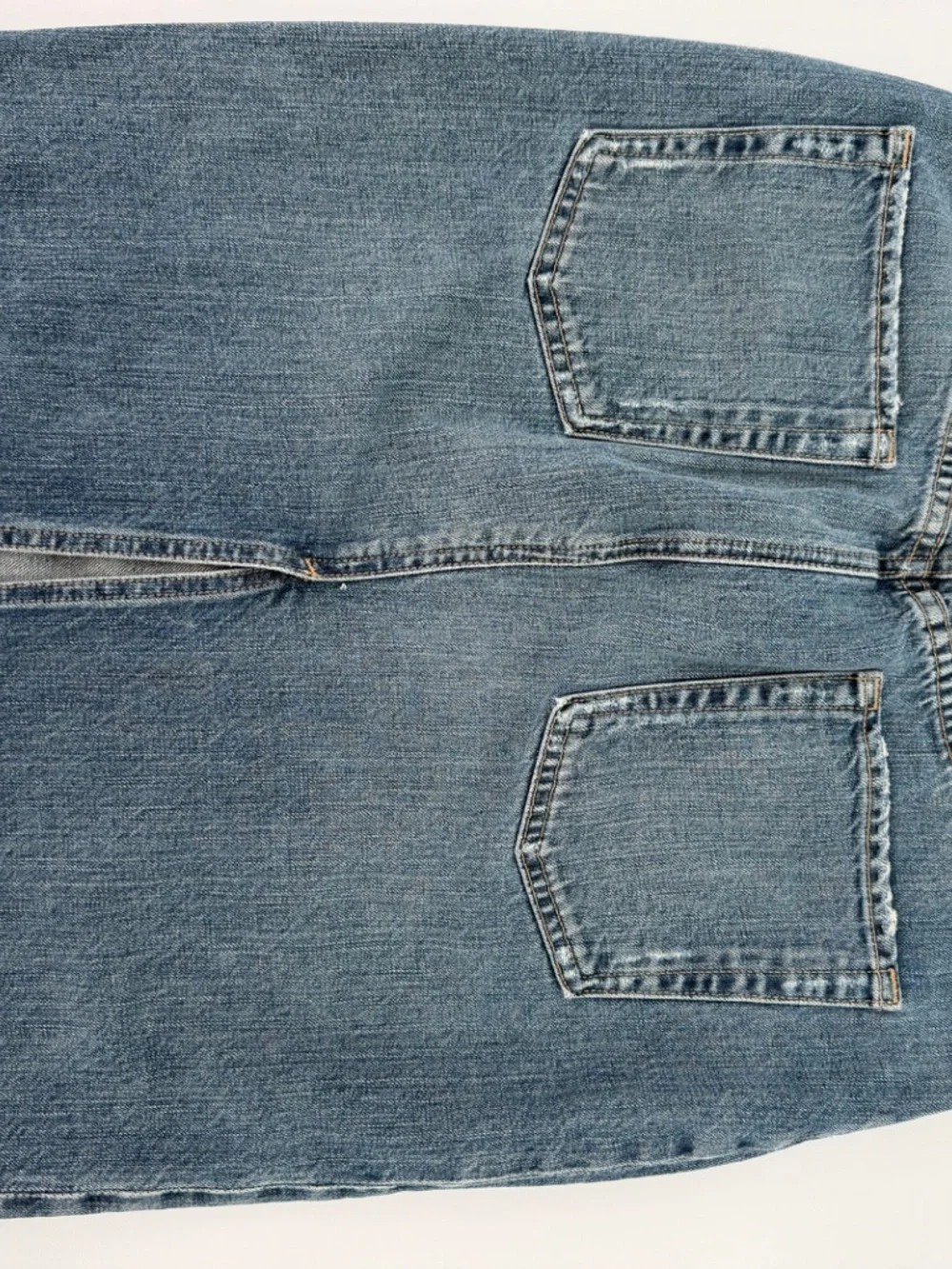 Vintage J.Crew Denim Pencil Mini Skirt Medium Wash Jean Skirt 8
